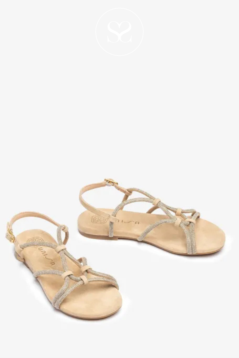 UNISA COOPER GOLD NEUTRAL GLADIATOR FLAT SANDALS