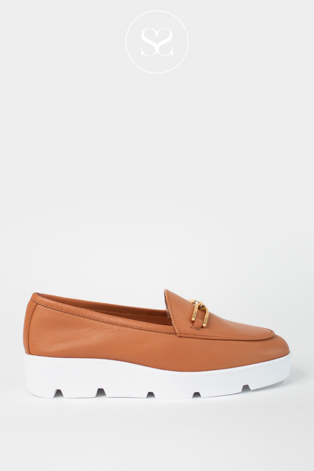 UNISA FAMO TAN LEATHER PLATFORM LOAFER