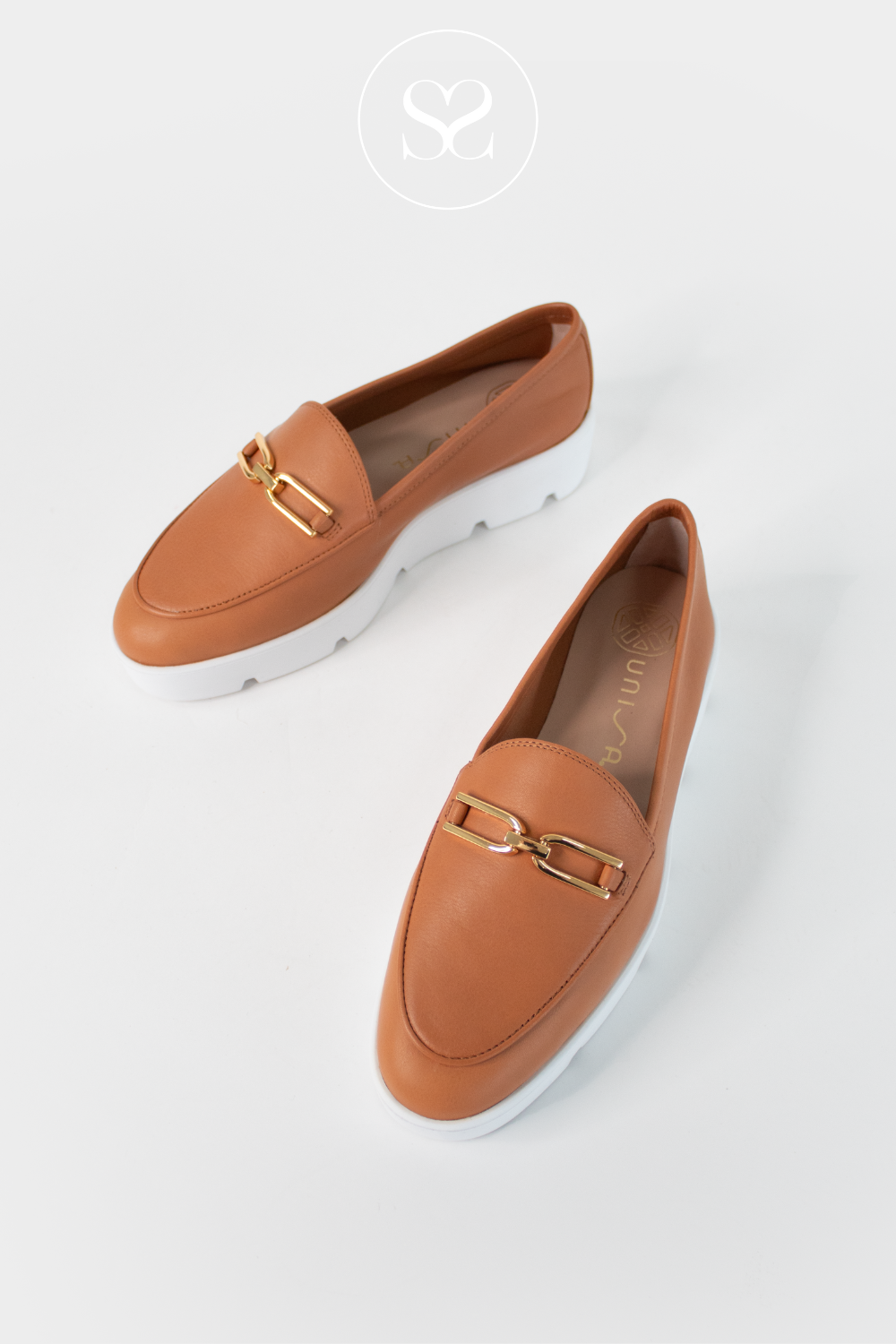 UNISA FAMO TAN LEATHER PLATFORM LOAFER