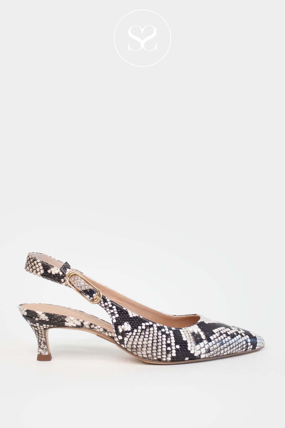 UNISA IBON SNAKEPRINT LOW HEEL SLINGBACK SHOE