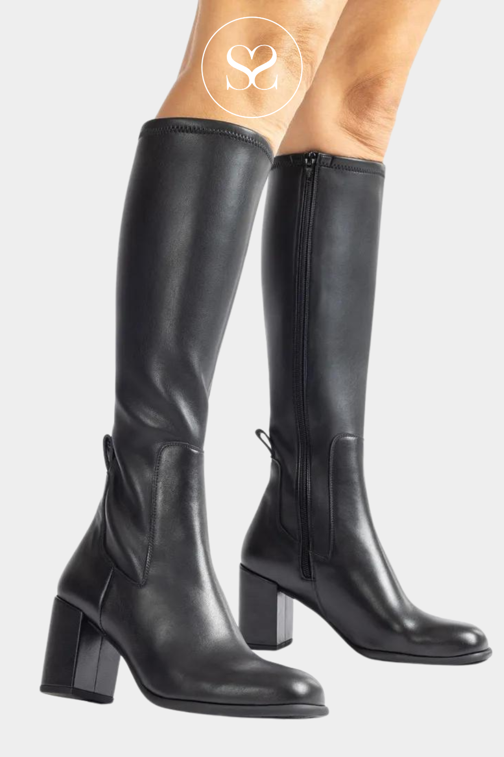 UNISA NEMIR BLACK BLOCK HEEL KNEE HIGH BOOTS BUY UNISA SHOES IRELAND