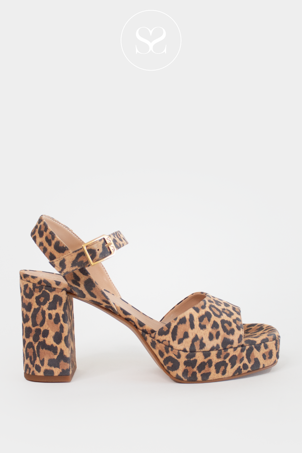 UNISA ODRAN LEOPARD PRINT BLOCK HEEL SANDALS