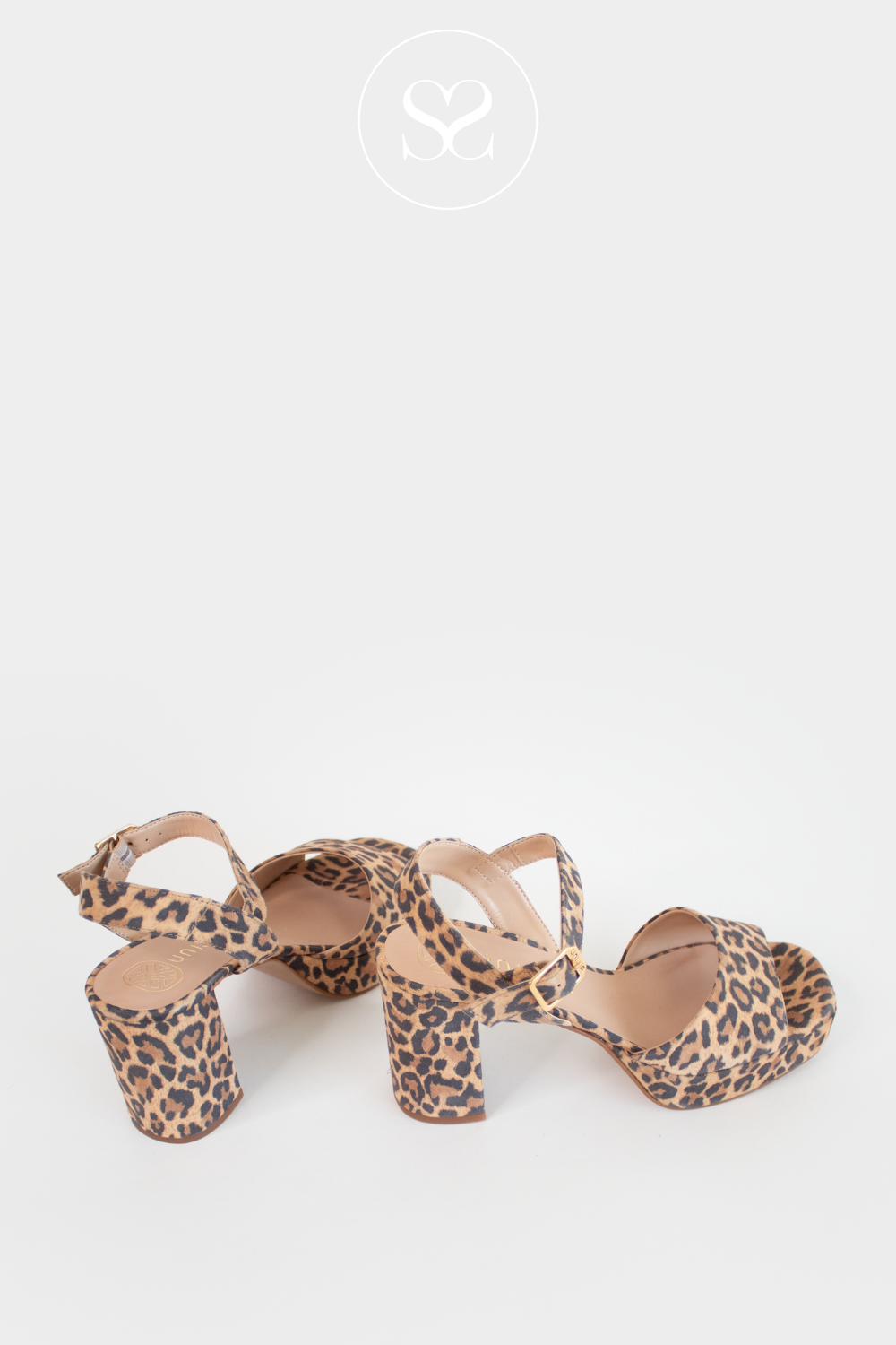 UNISA ODRAN LEOPARD PRINT BLOCK HEEL SANDALS