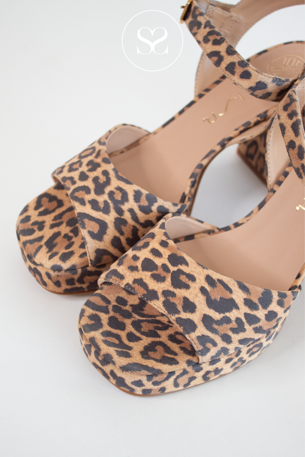 UNISA ODRAN LEOPARD PRINT BLOCK HEEL SANDALS