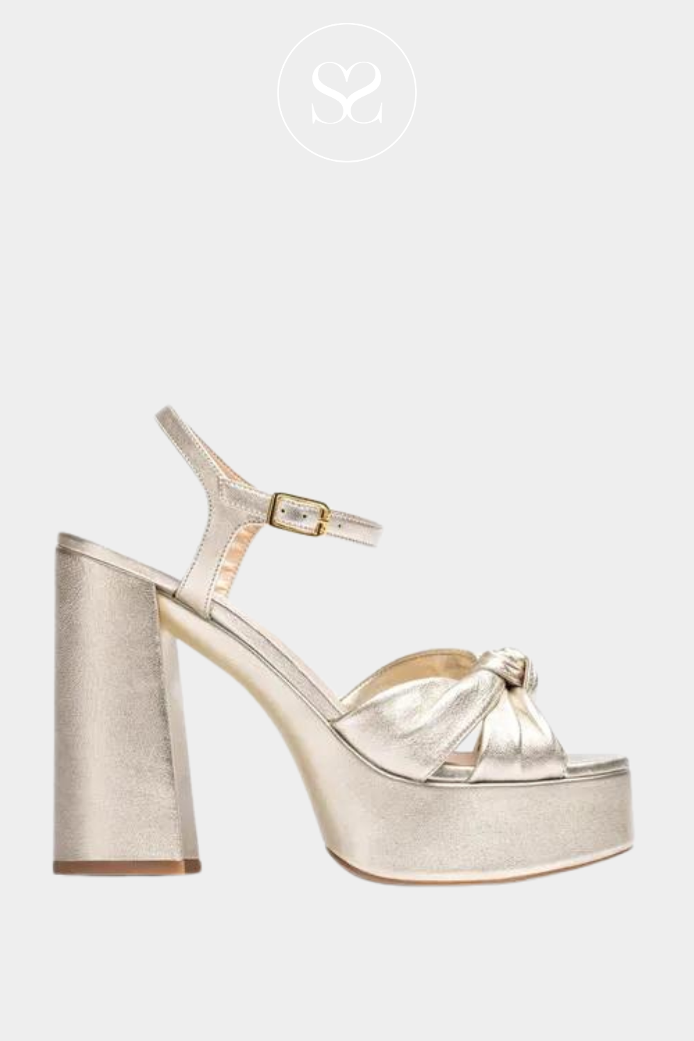 Speck Strappy Heels - Gold Metallic Leather – Siren Shoes
