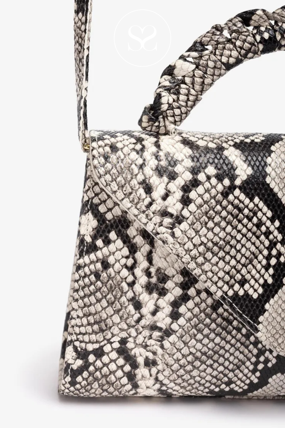 UNISA ZCHIARA SNAKEPRINT HANDHELD SMALL HANDBAG. ENVELOPE STYLE
