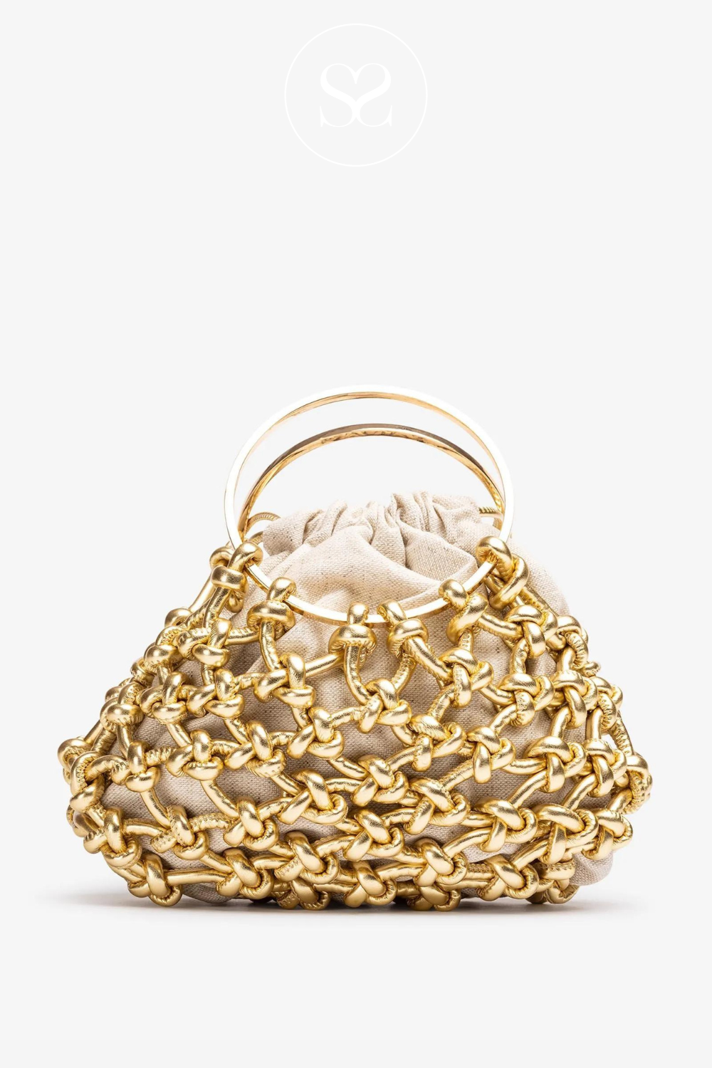 unisa zcoco gold weave handbag