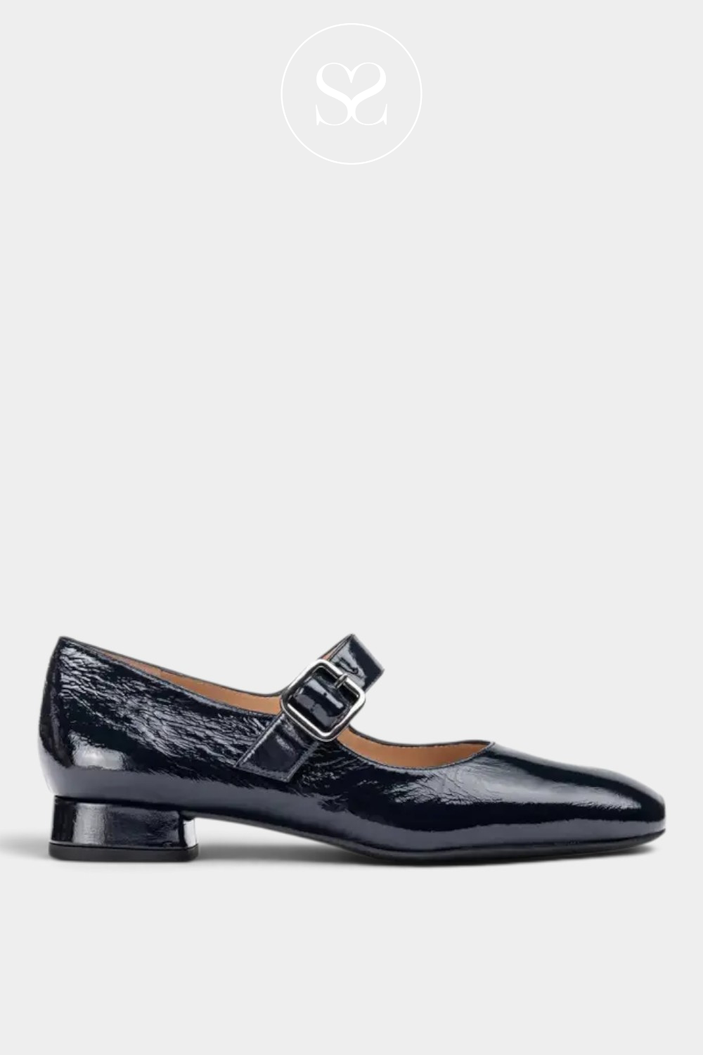 Unisa culver black patent mary jane shoes with low block heel