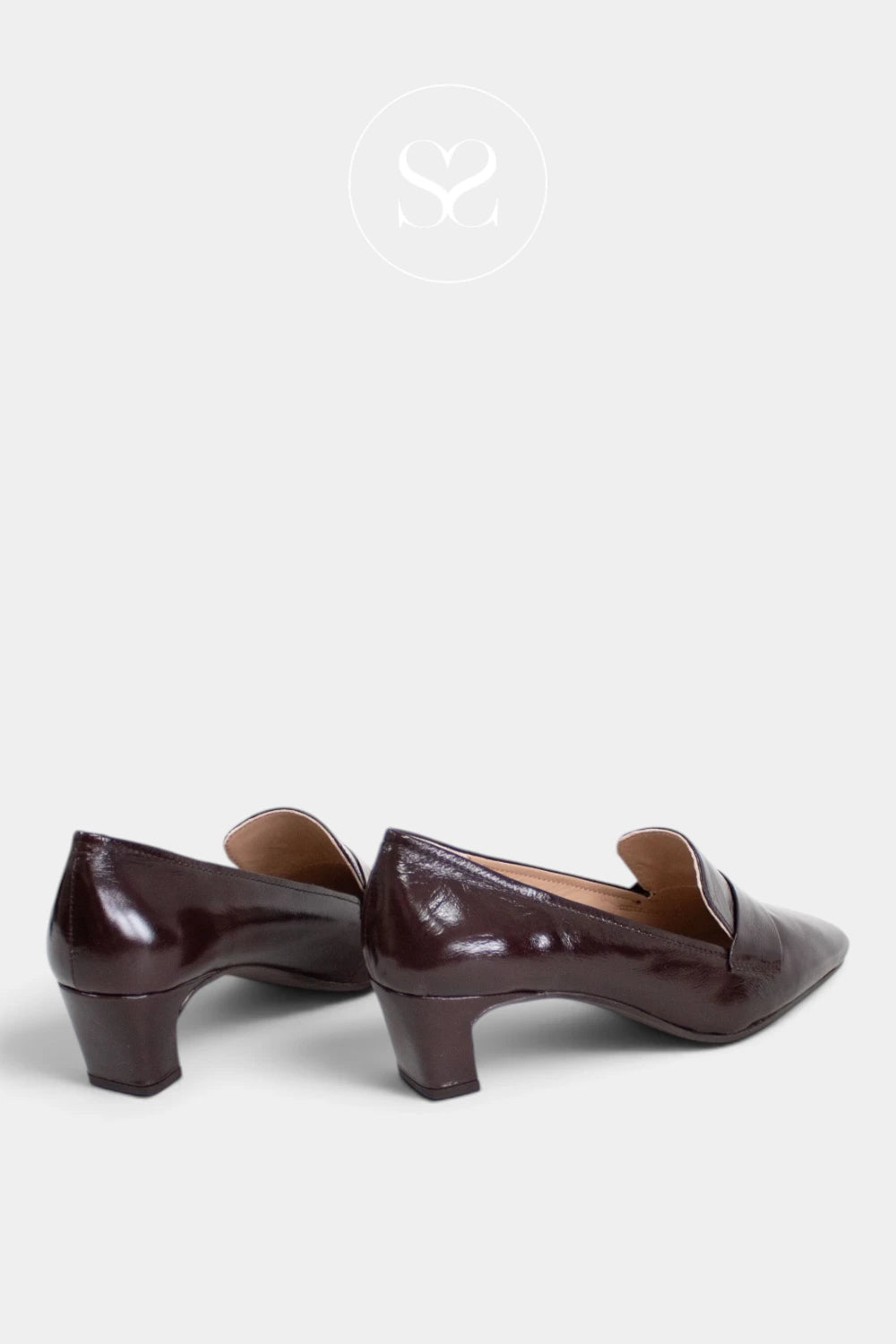 Unisa Brown Patent Low Heel - Kazka