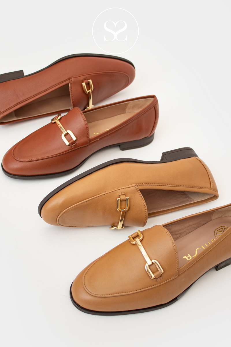 UNISA DAIMIEL - CAMEL LEATHER LOAFERS
