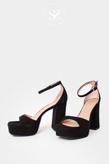 black suede platform sandals - unisa upton