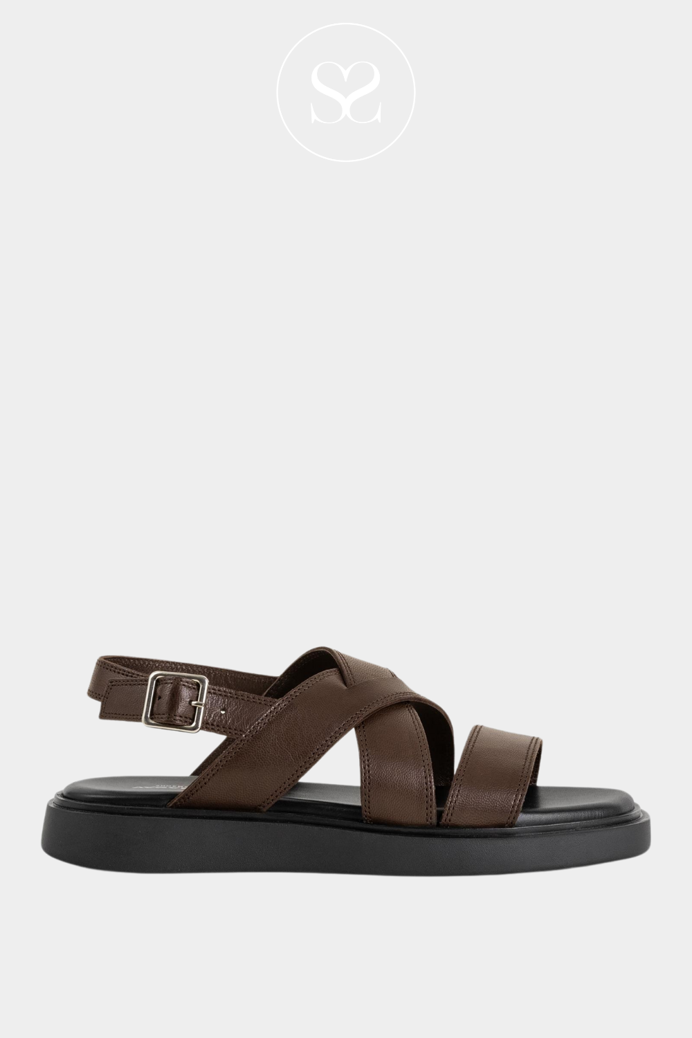 VAGABOND CONNIE TAN LEATHER ANKLE STRAP SANDALS