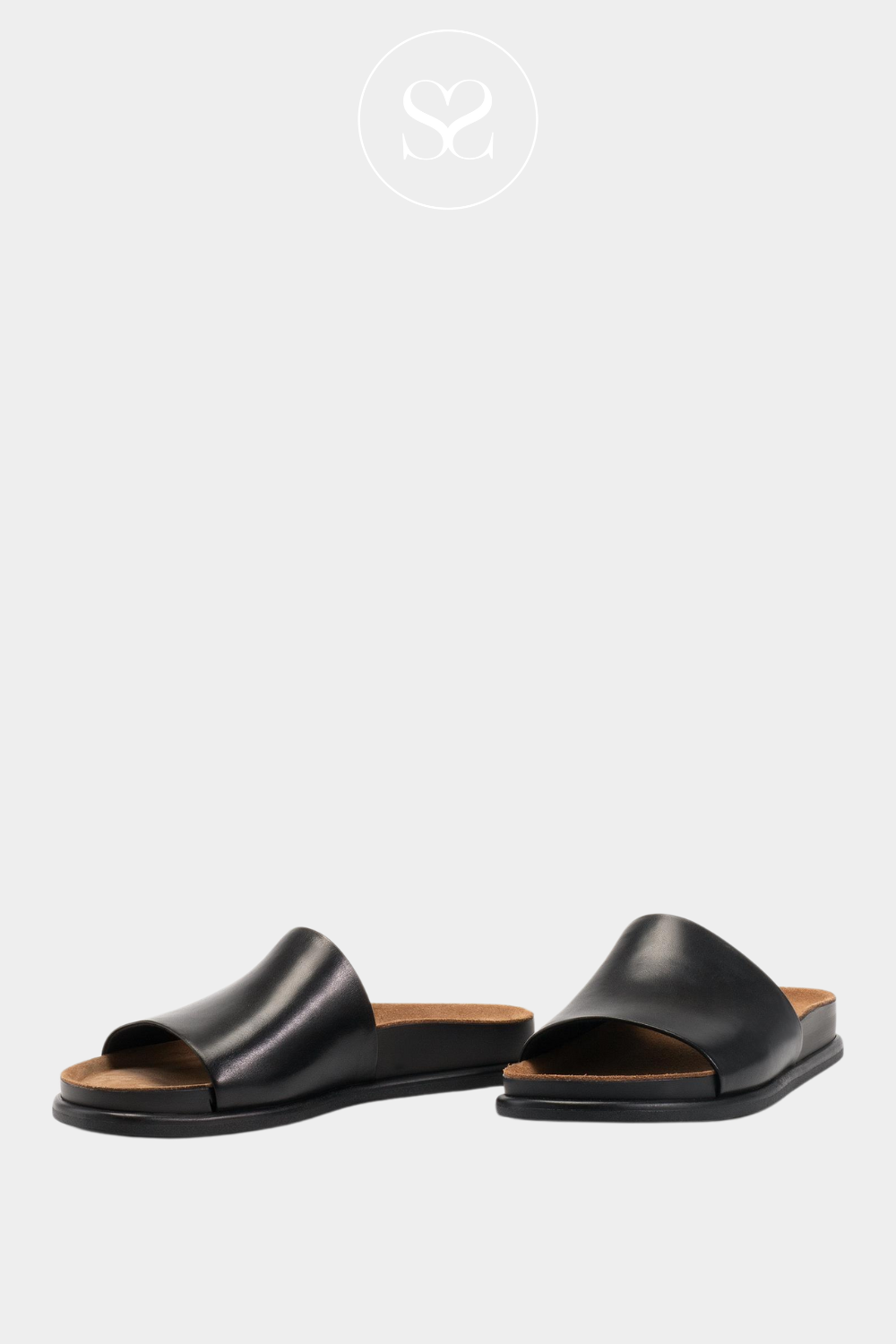 VAGABOND EFFIE BLACK LEATHER SUEDE INSOLE SANDALS