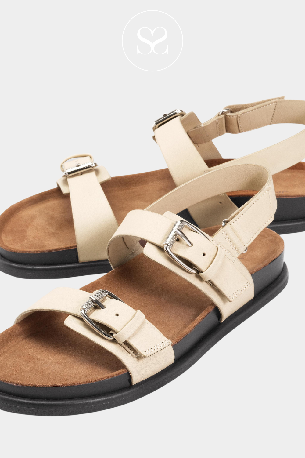 VAGABOND EFFIE OFF WHITE SLINGBACK STRAP SANDALS