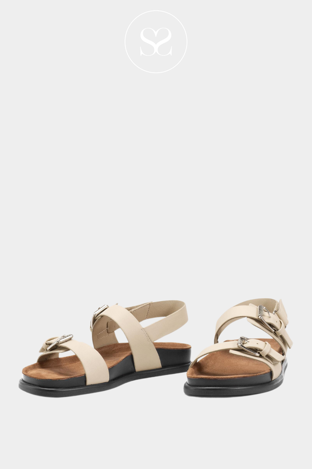 VAGABOND EFFIE OFF WHITE LEATHER BUCKLE DETIL SANDAL