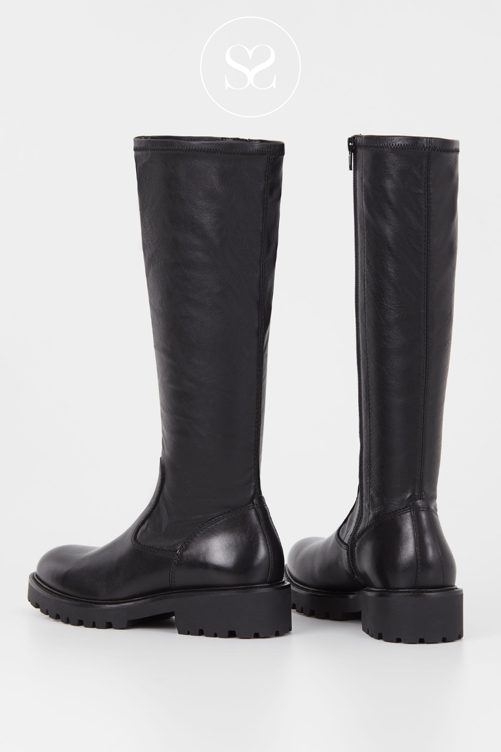 Comfortable black leather knee high boots for women from Vagabond - Kenova style