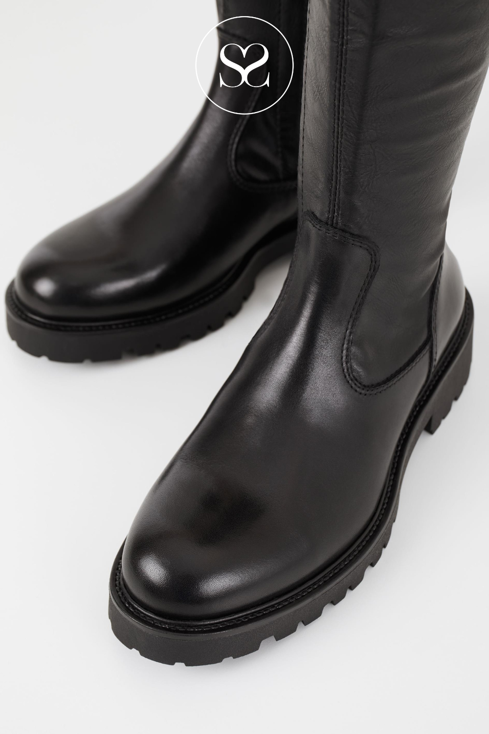 Kenova black leather boots best sale