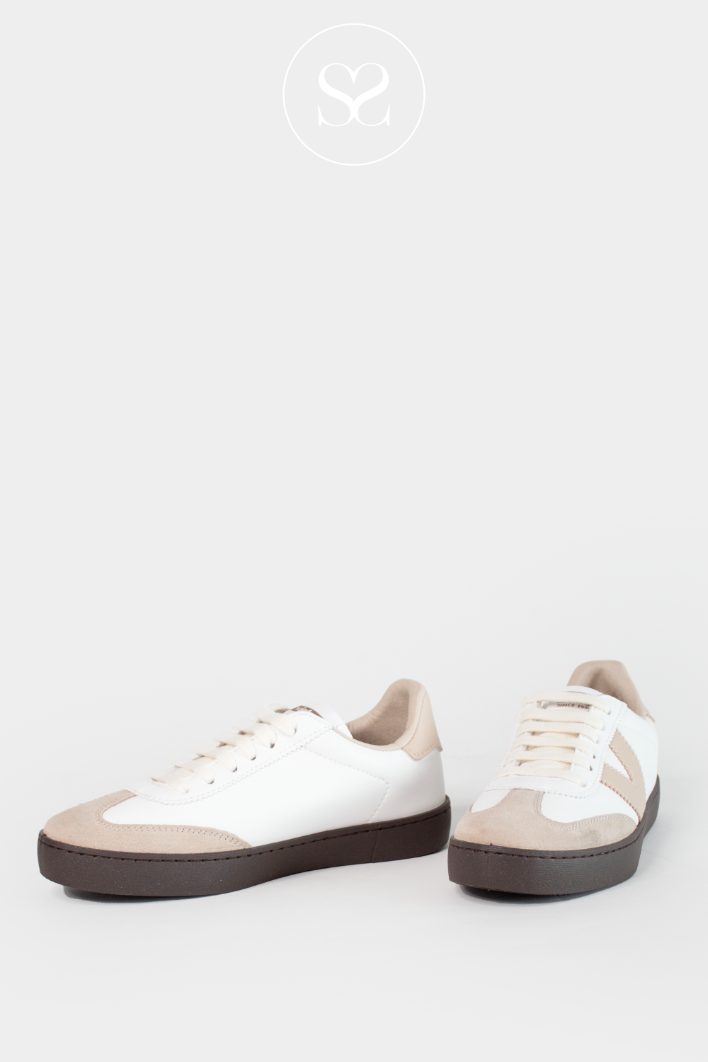 VICTORIA 1126201 WHITE/BEIGE LOW PROFILE TRAINERS