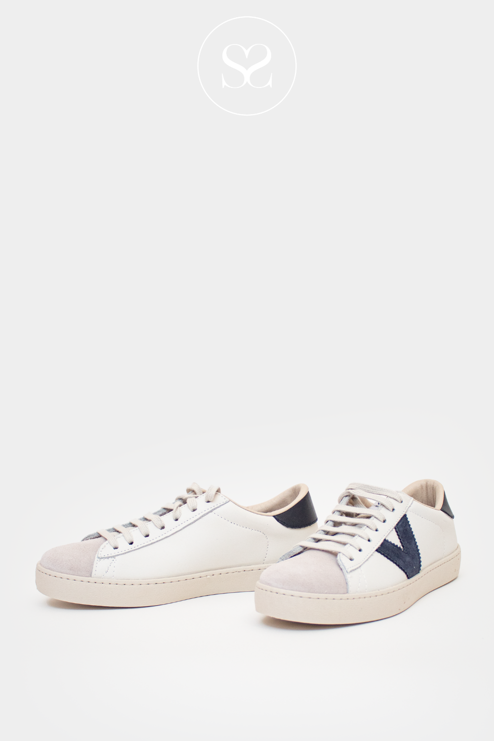 VICTORIA 1-126142 WHITE/NAVY FLATFORM TRAINERS VICTORIA SNEAKERS IRELAND