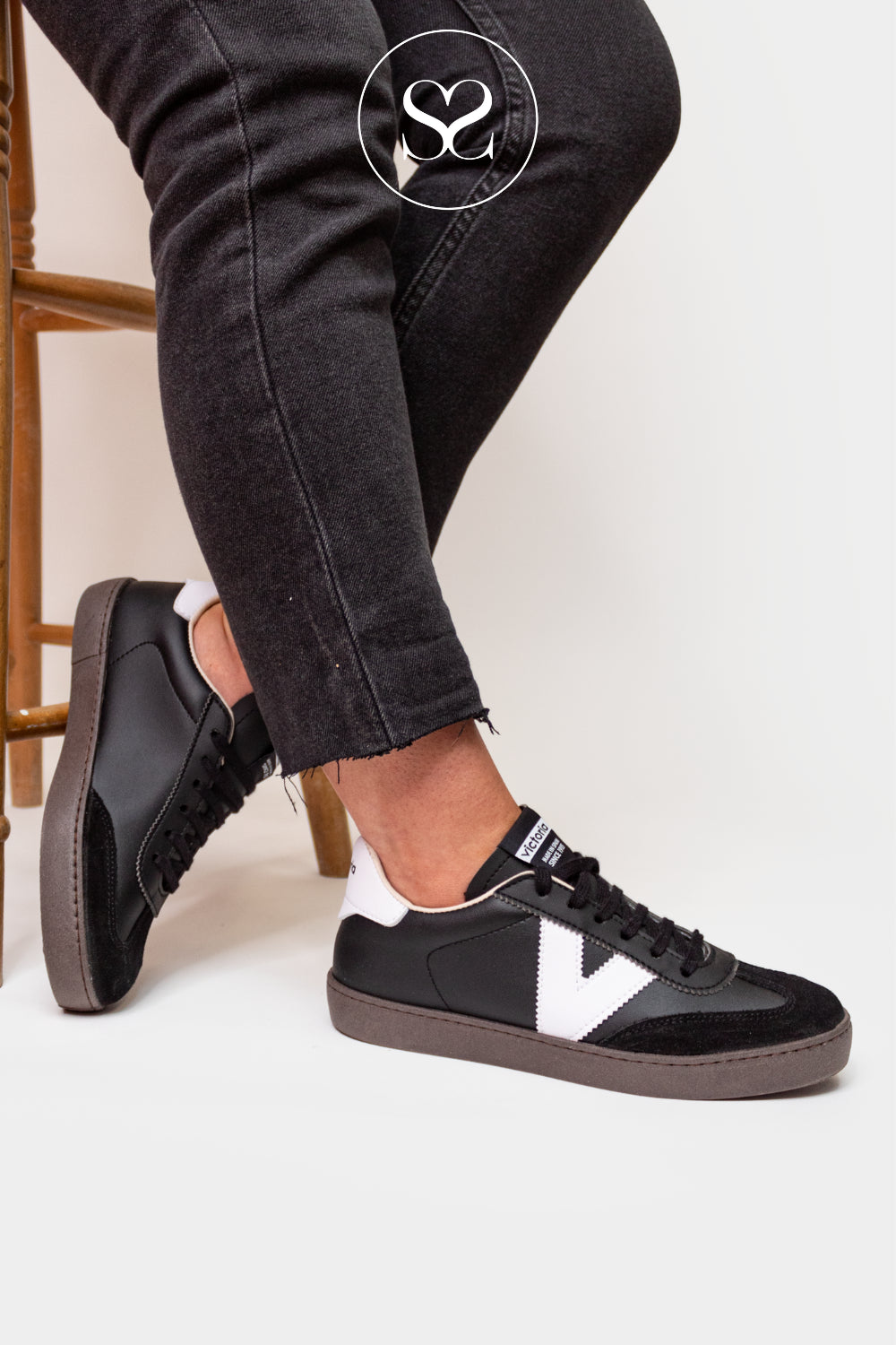 Victoria Black Retro Flatform Trainers  - 1126186
