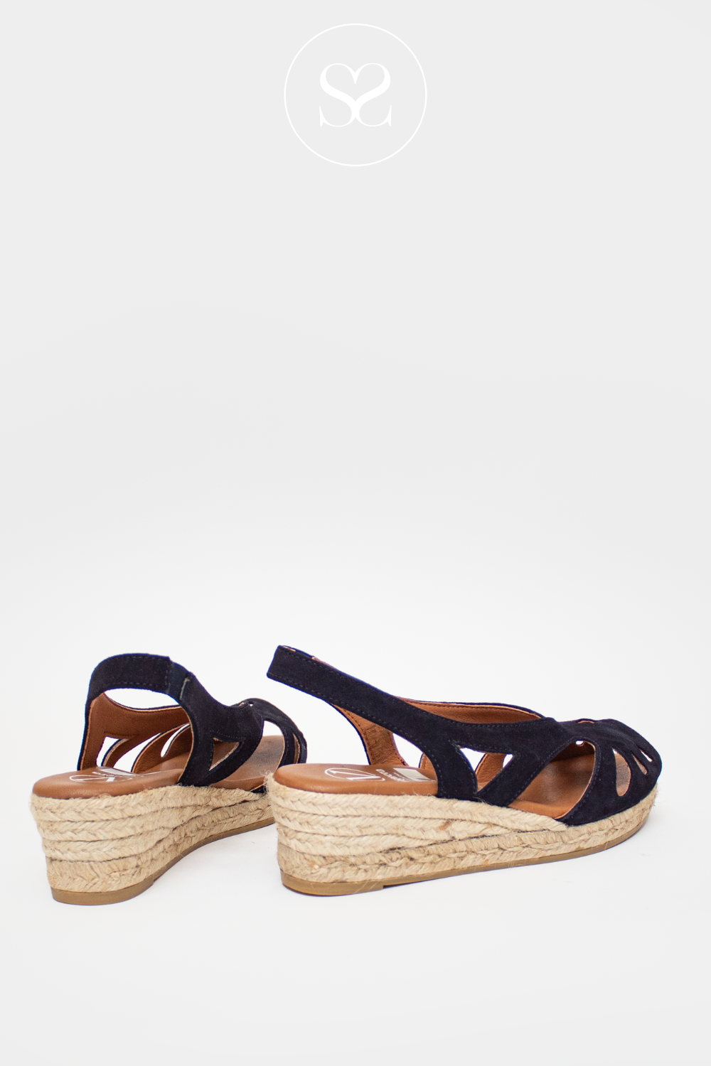 COMFORTABLE NAVY ESPADRILLE WEDGES FROM VIGUERA IRELAND