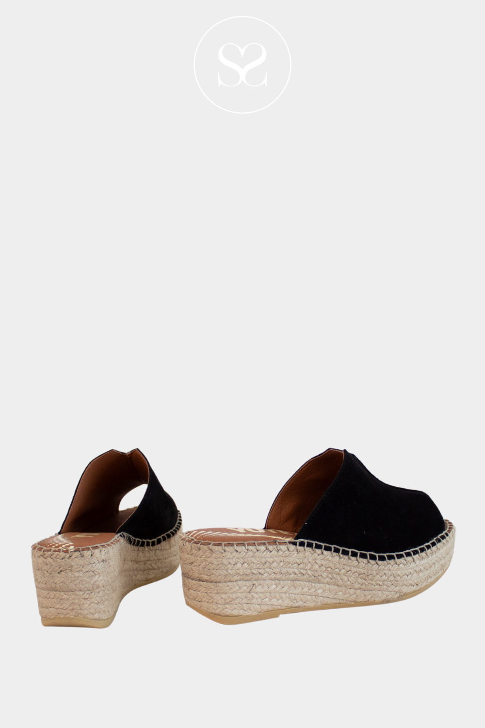 VIGUERA 2275 BLACK SUEDE ESPADRILLE SIDER STYLE WEDGES