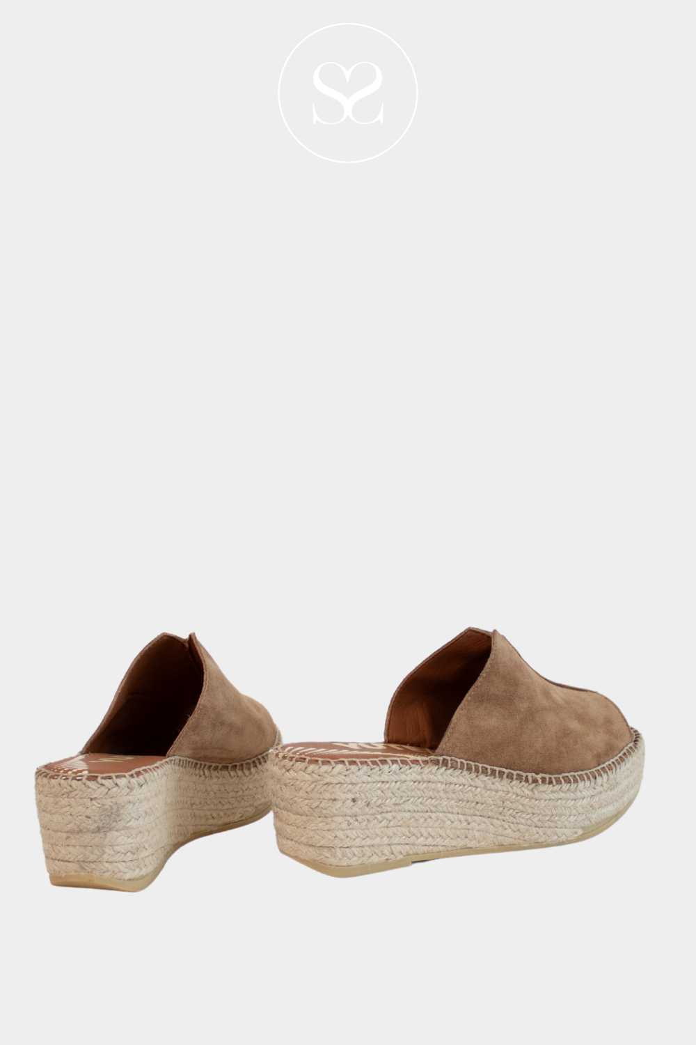 VIGUERA 2275 TAN SUEDE SLIP ON SPADRILLE WEDGES