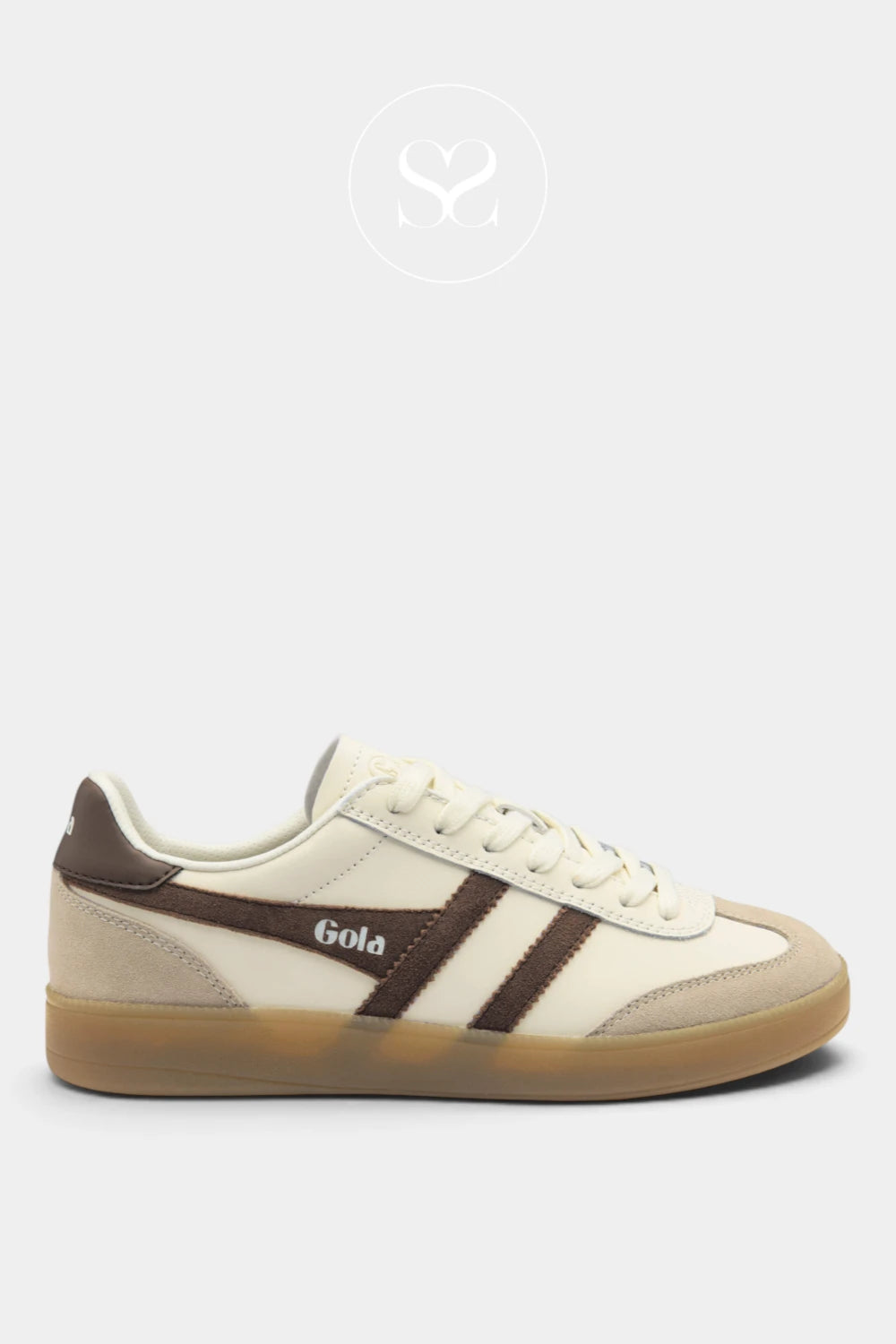 Gola Retro White & Brown Leather Trainers - Viper CLB744HC for women _ ireland