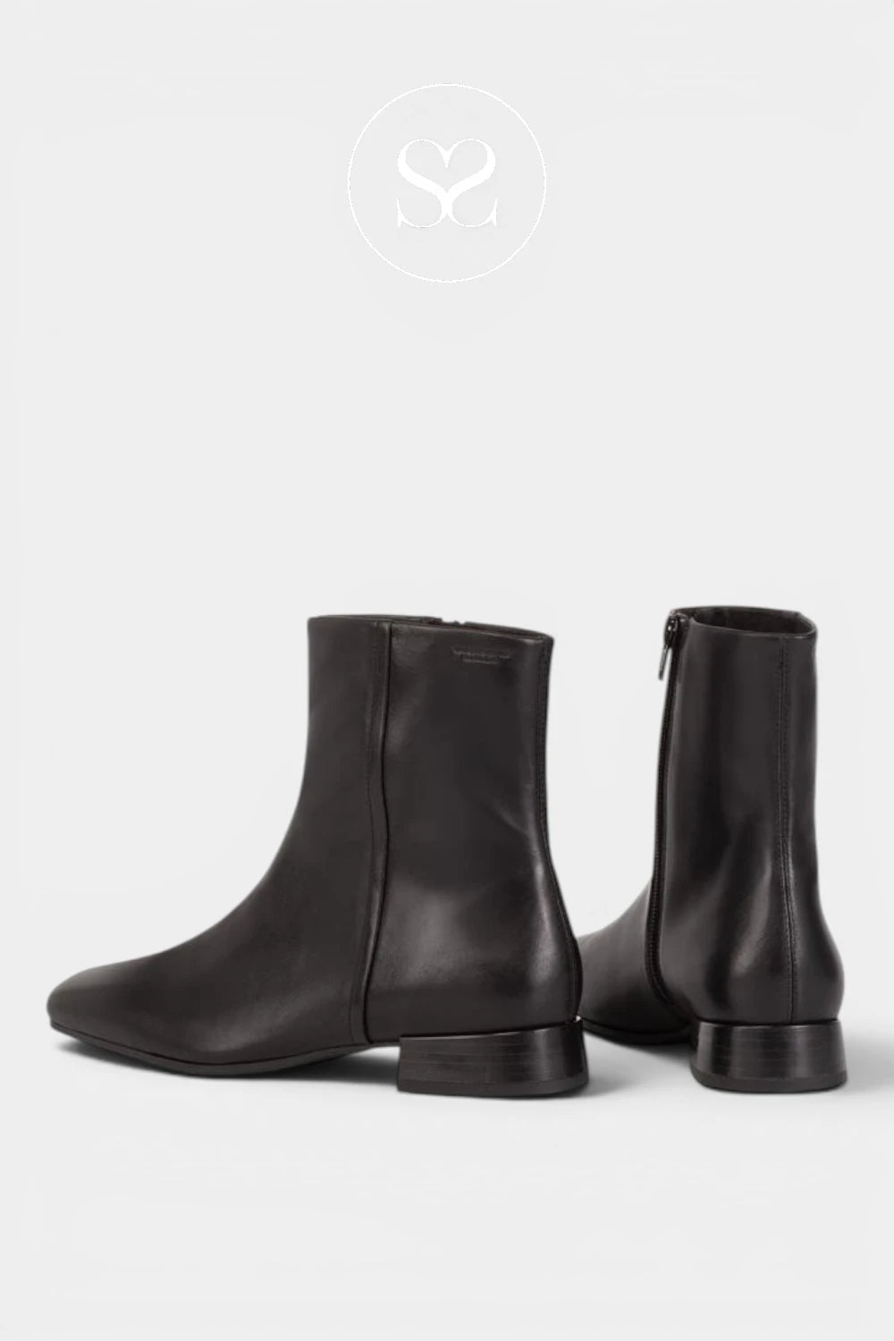 Vagabond Black Block Heel Ankle Boots- Mona 5955-001