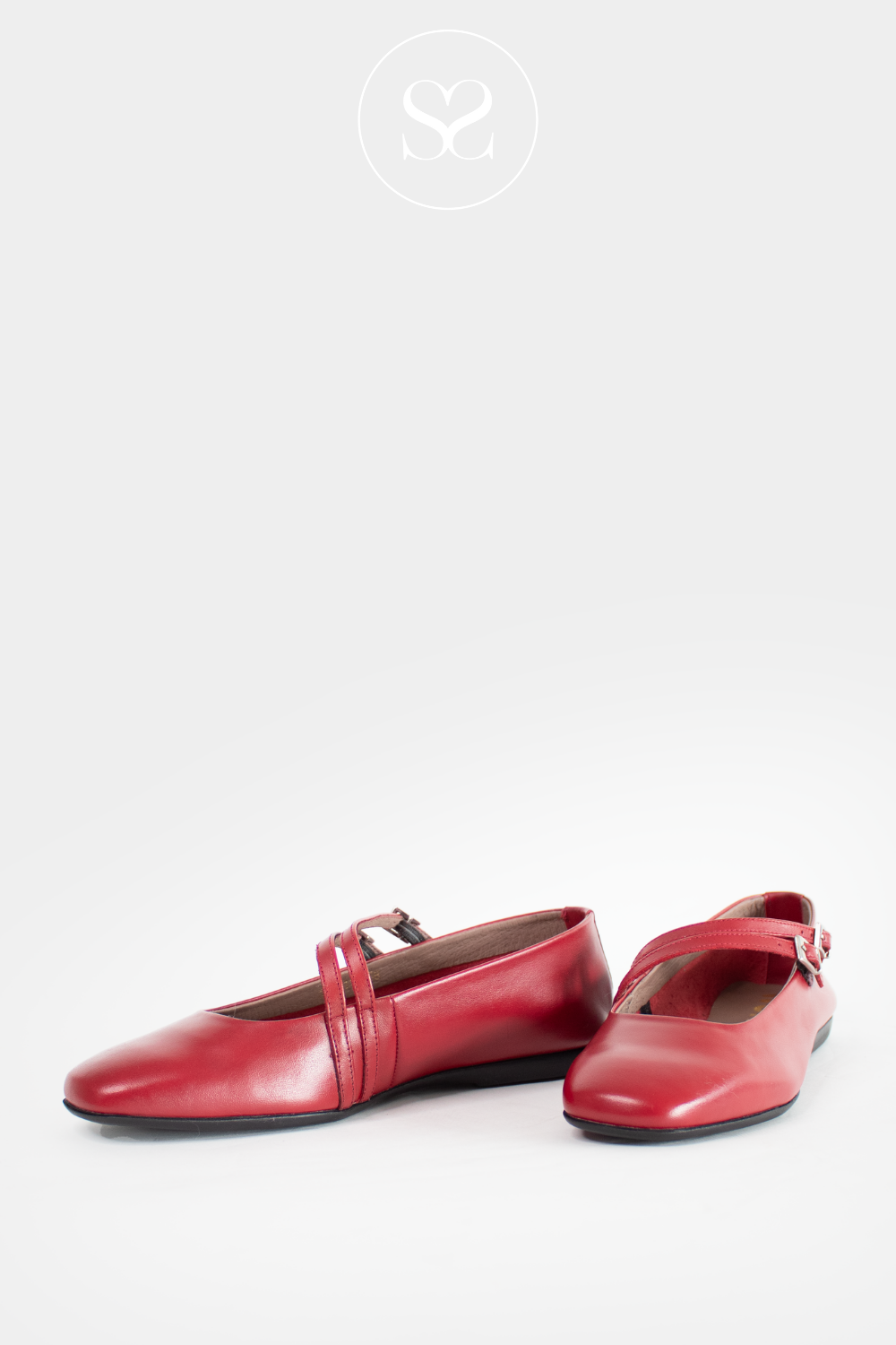 WONDERS A-86110 RED LEATHER MARYJANE PUMPS