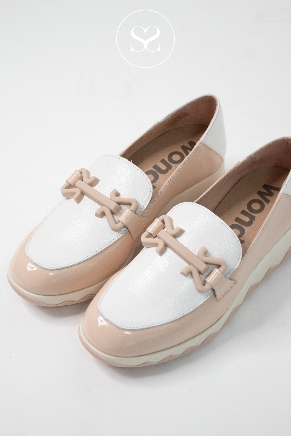 WONDERS C-7603 NUDE CHUNKY LOAFERS WITH WONDERSFLY TECHNOLOGY. WONDERS SHOES IRELAND.