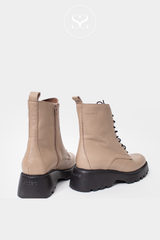 WONDERS C-7205 TAUPE MILITARY STYLE ANKLE BOOTS