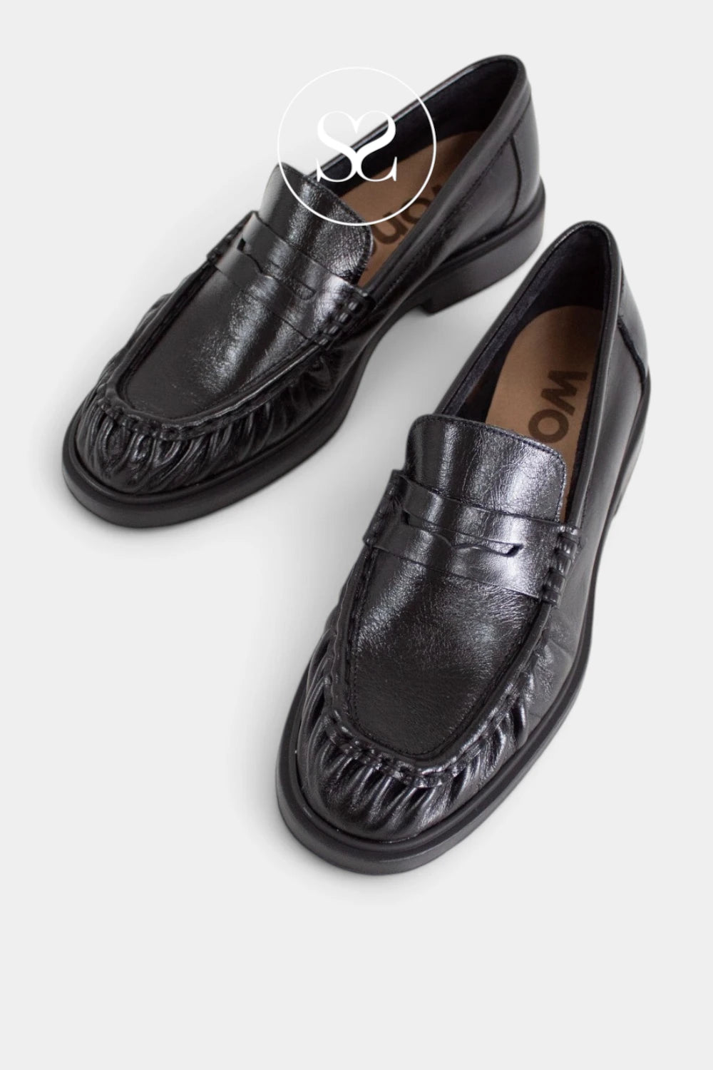 Wonders Black Moccasin Loafers - B-9170