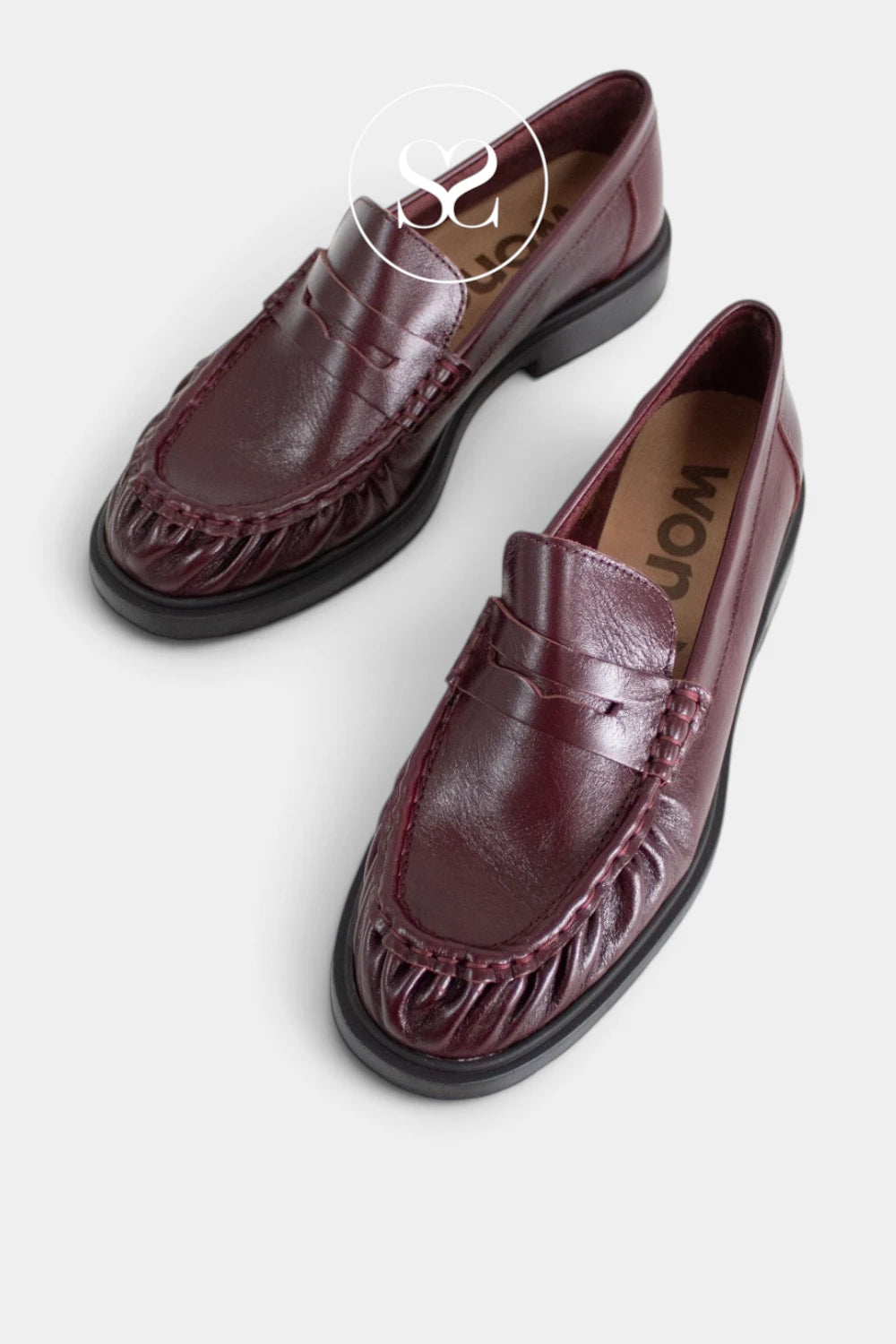 Wonders Burgundy Moccasin Loafers - B-9170
