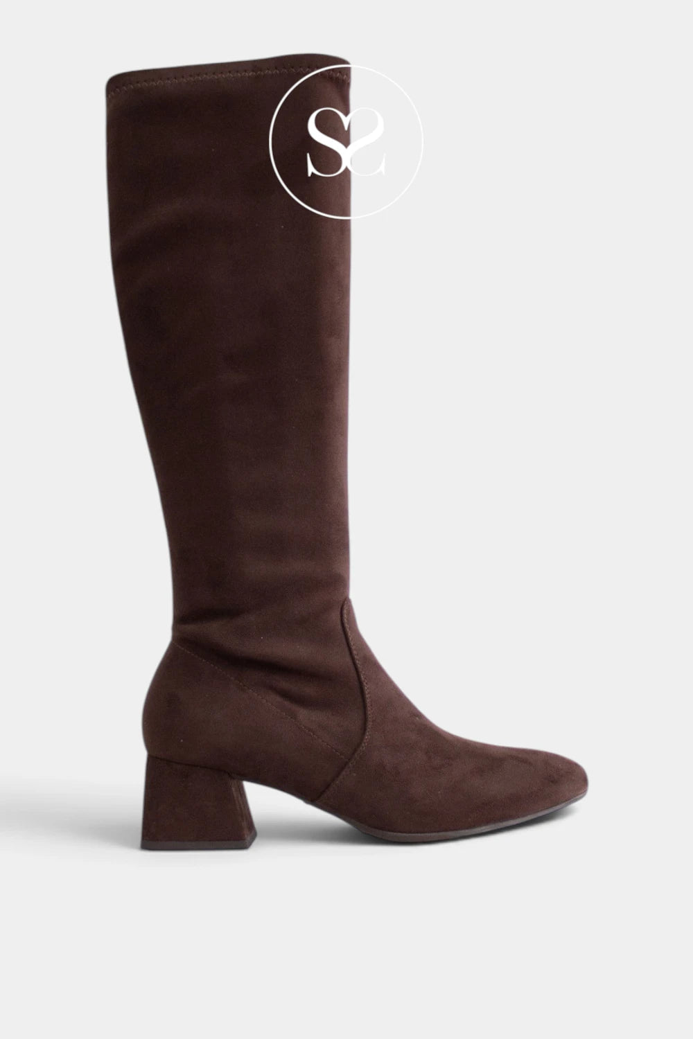 Wonders Brown Heeled Knee High Boots - G-5531
