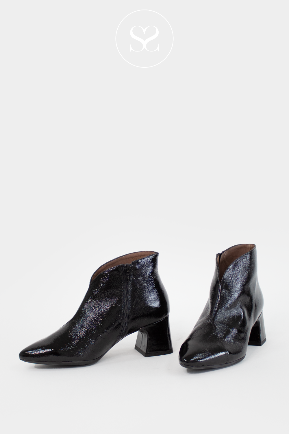 WONDERS I 9013 BLACK PATENT ANKLE BOOTS WONDERS SHOES IRELAND