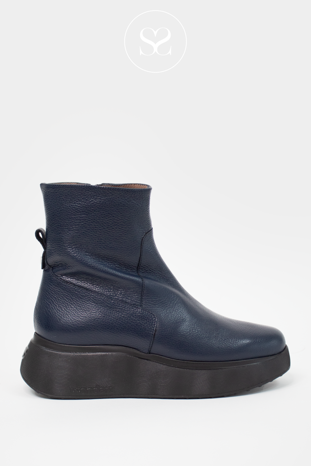 Navy wedge ankle boots from wonders