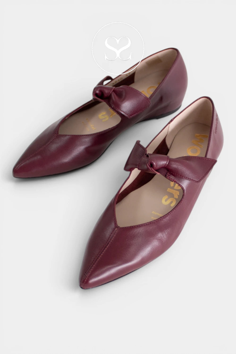 Wonders Burgundy Pointed Toe Pumps - A-3840