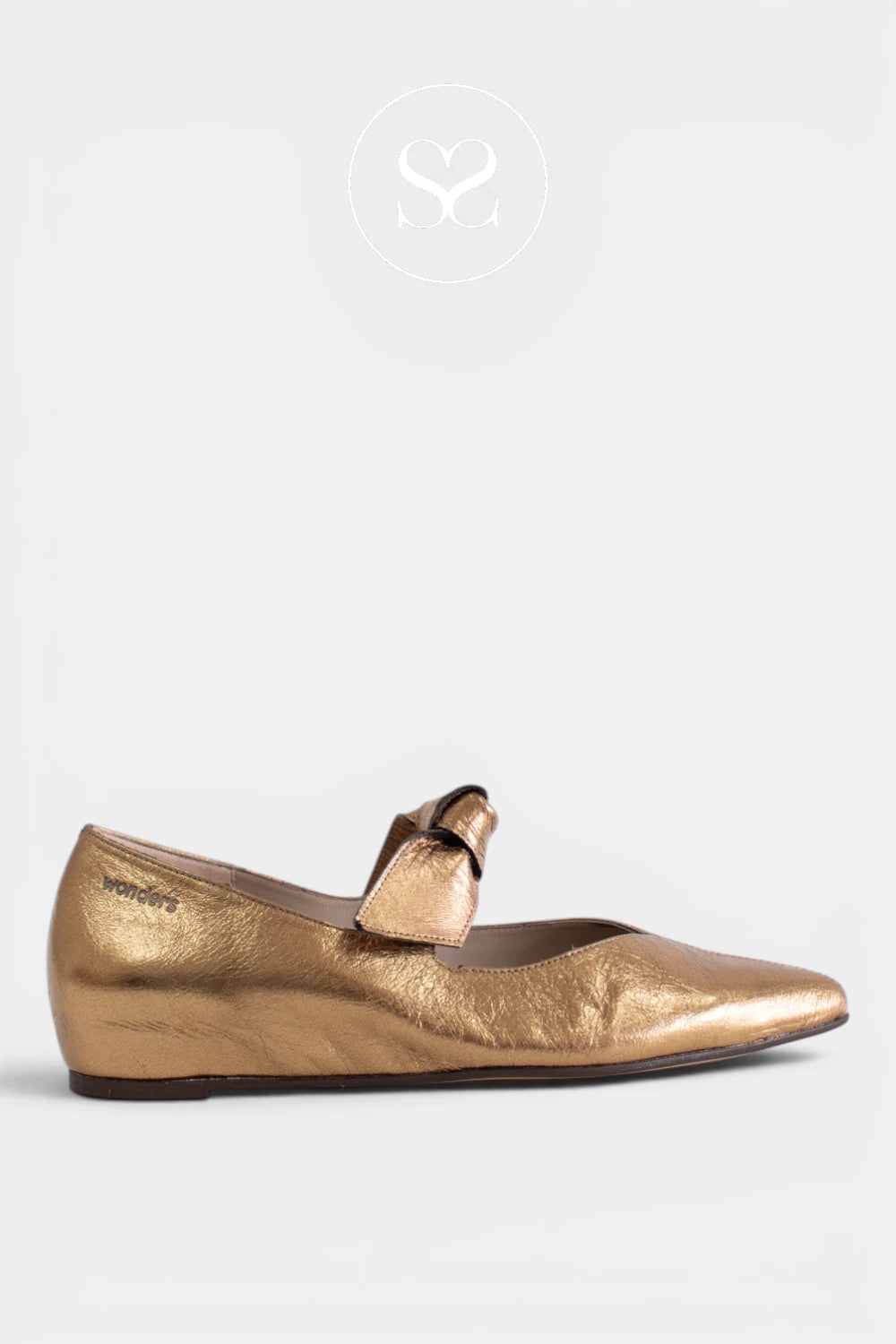 Wonders Gold Pointed Toe Pumps - A-3840