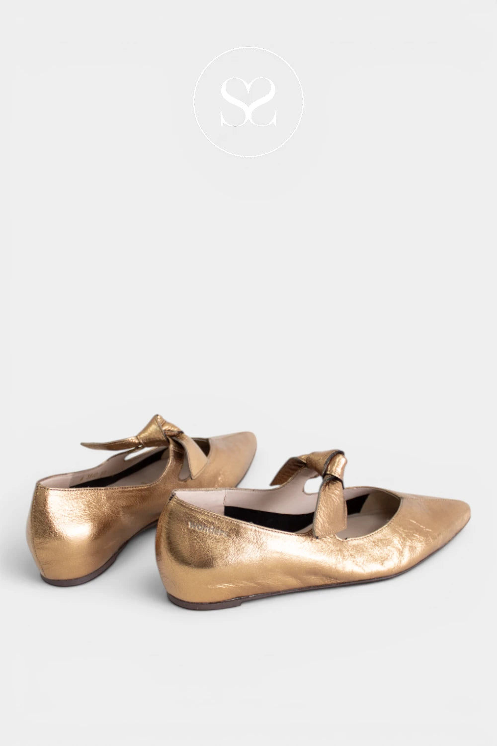 Wonders Gold Pointed Toe Pumps - A-3840