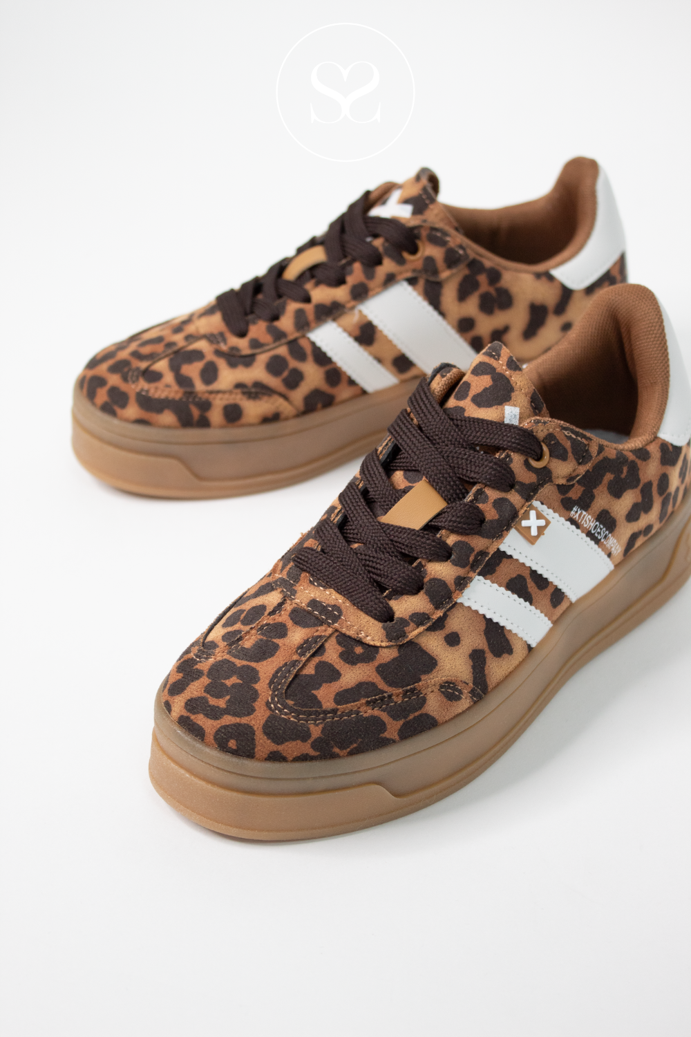 XTI 143644 LEOPARD FLATFORM CHUNKY TRAINERS