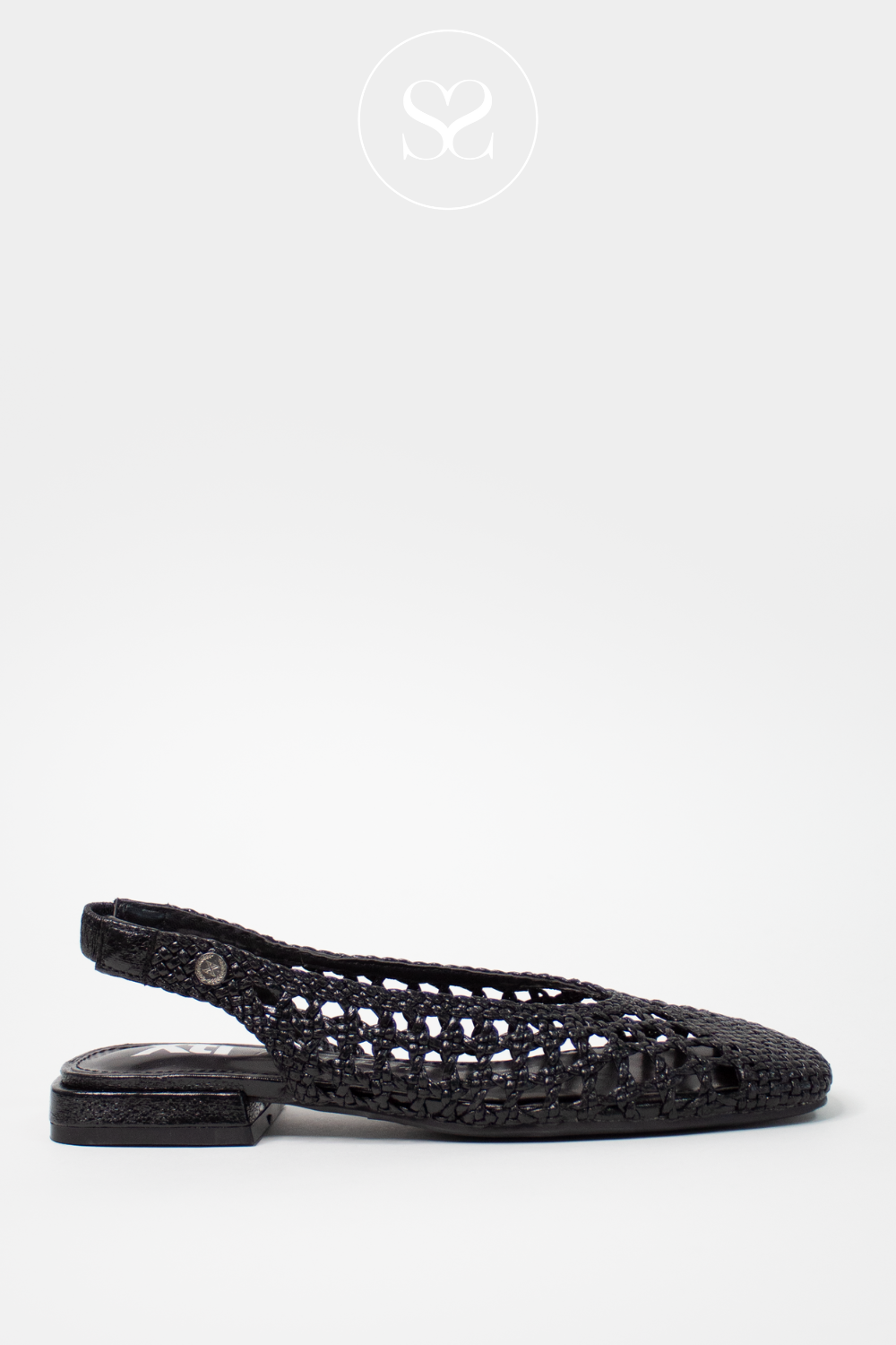 XTI 143792 BLACK WOVEN SLINGBACK PUMPS