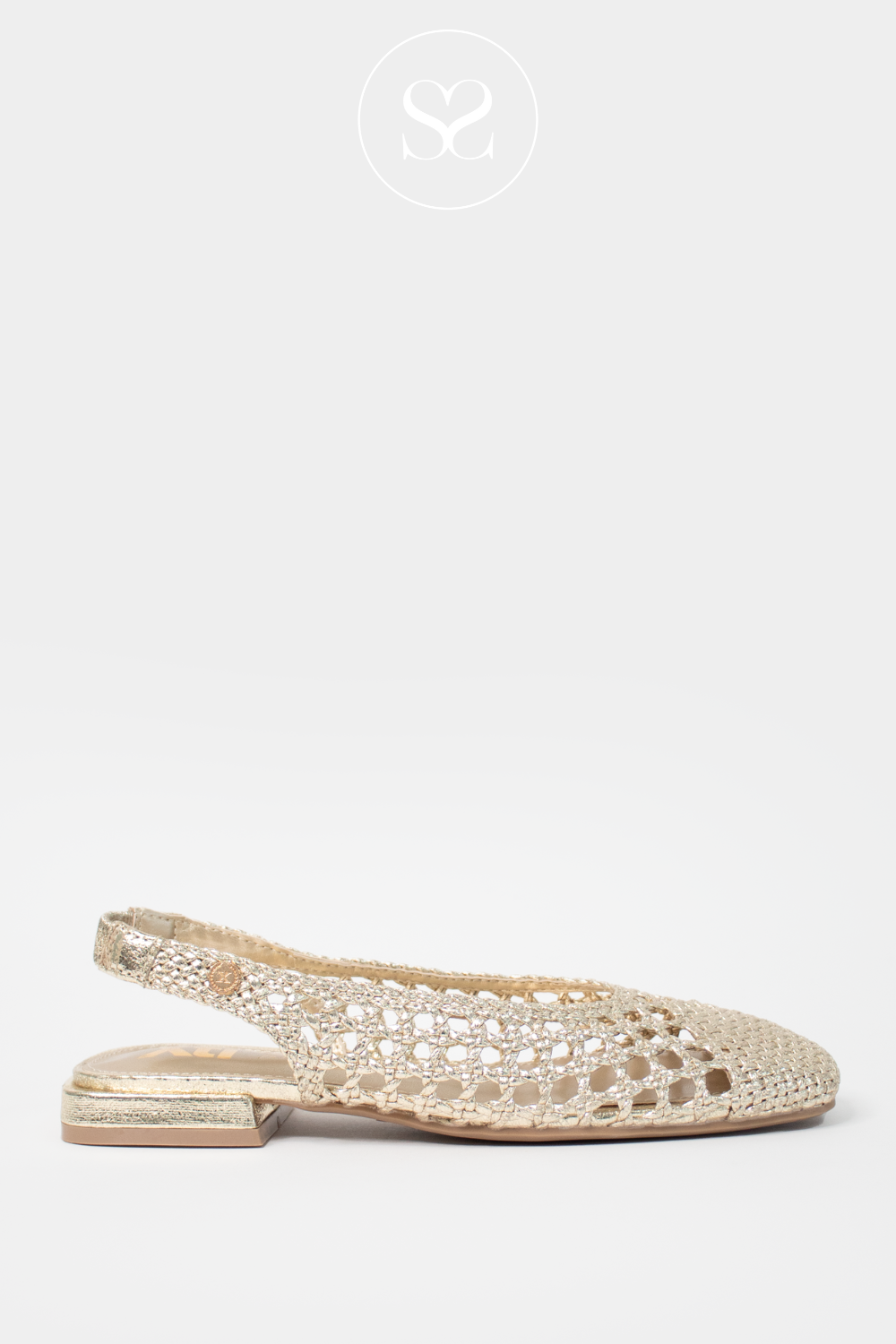 XTI 143792 GOLD WOVEN SLINGBACK PUMPS