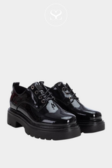 black patent lace up shoes with chunky sole from XTI