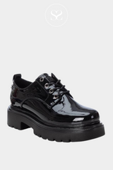 Xti black patent shoes