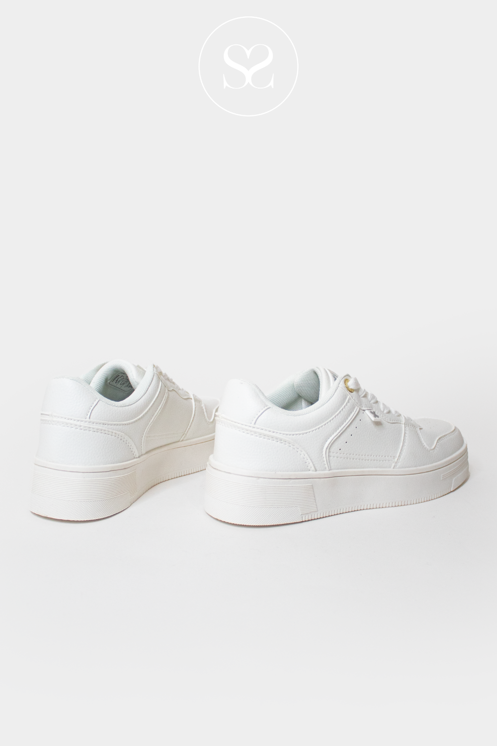 XTI 142466 WHITE FLATFORM CHUNKY LACED TRAINERS