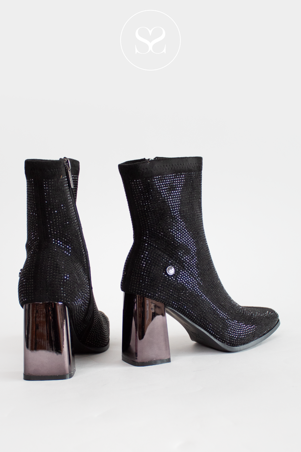 XTI 143114 BLACK SPARKLE BOOTS