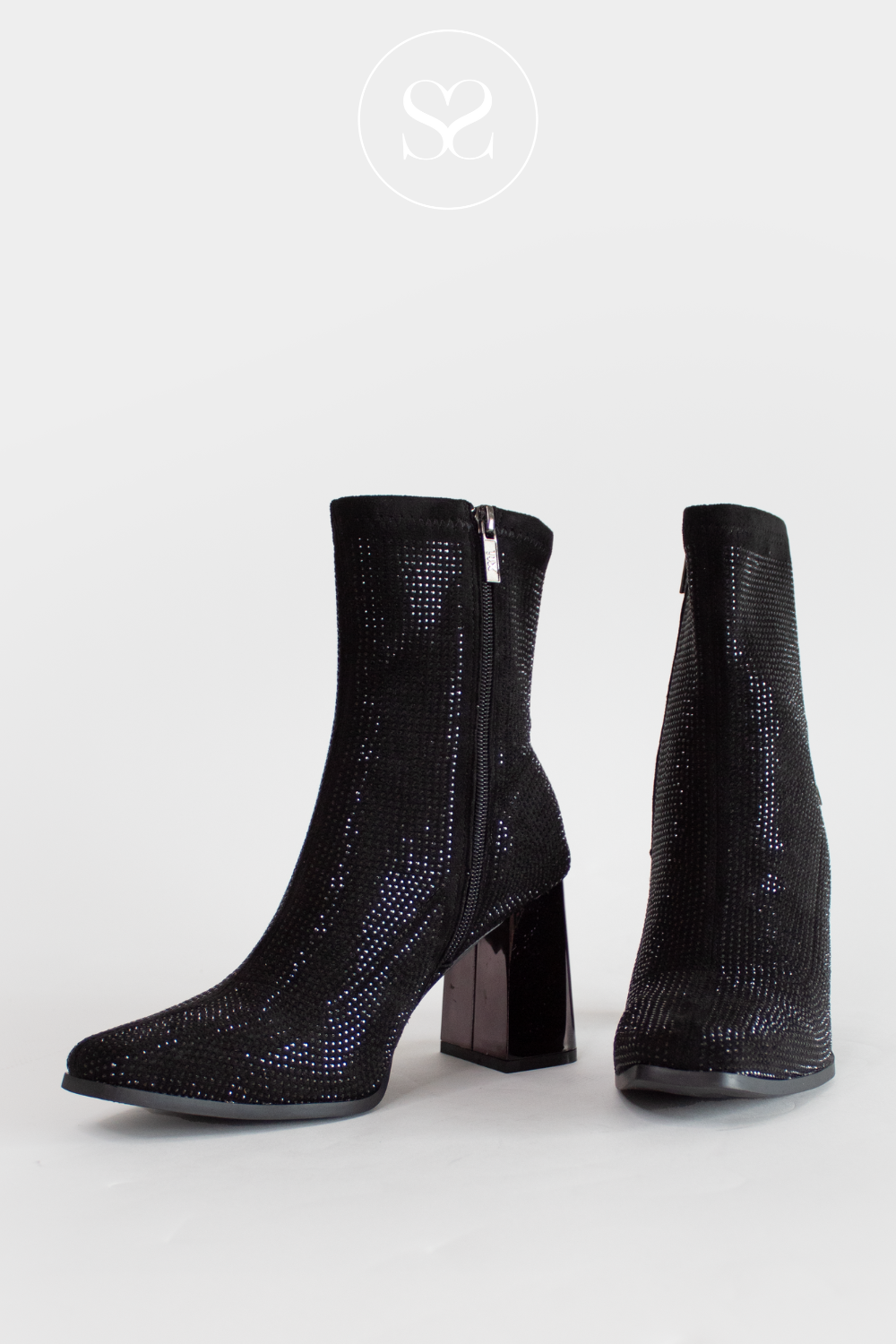 XTI 143114 BLACK SPARKLE BOOTS