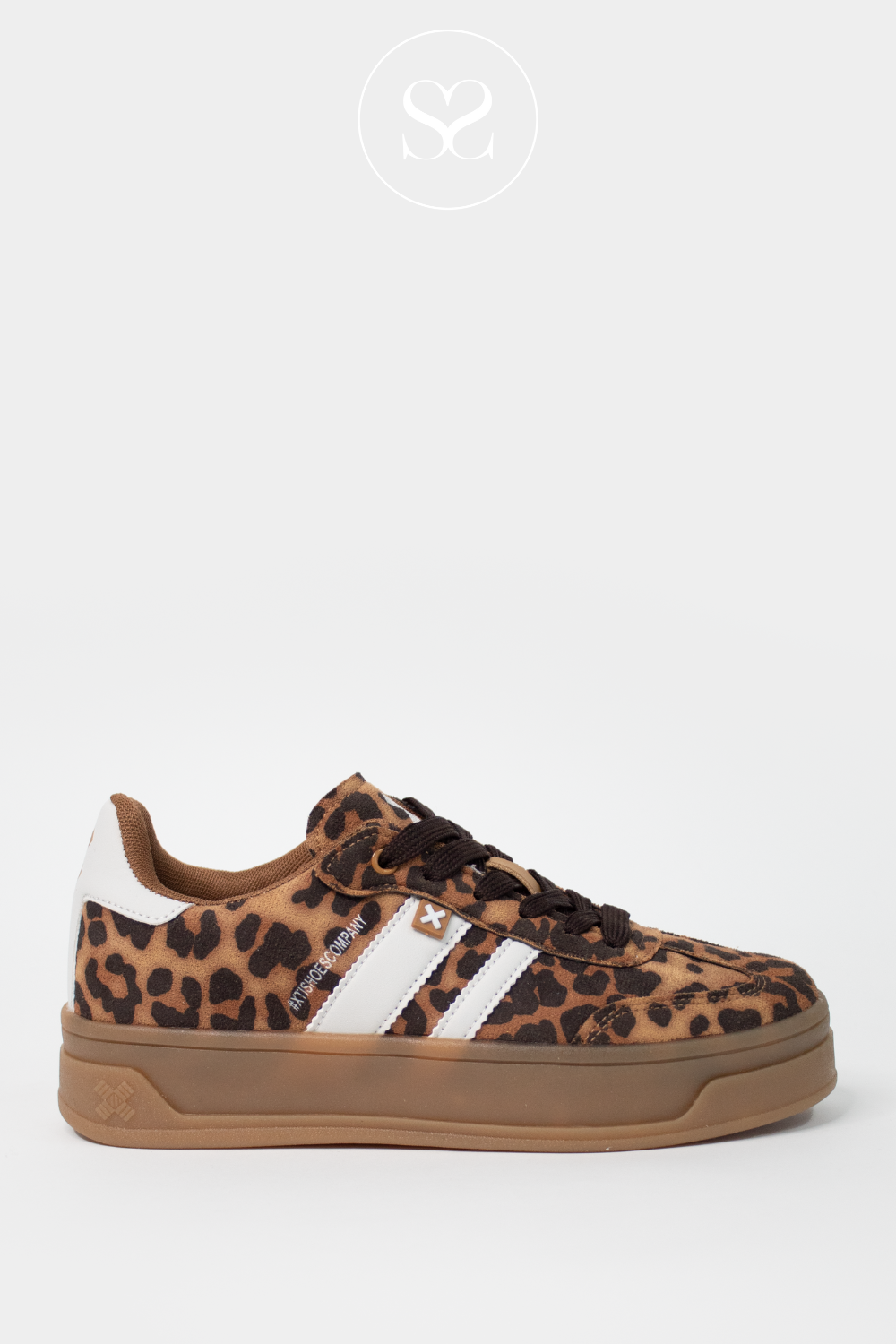 XTI 143644 LEOPARD FLATFORM CHUNKY TRAINERS