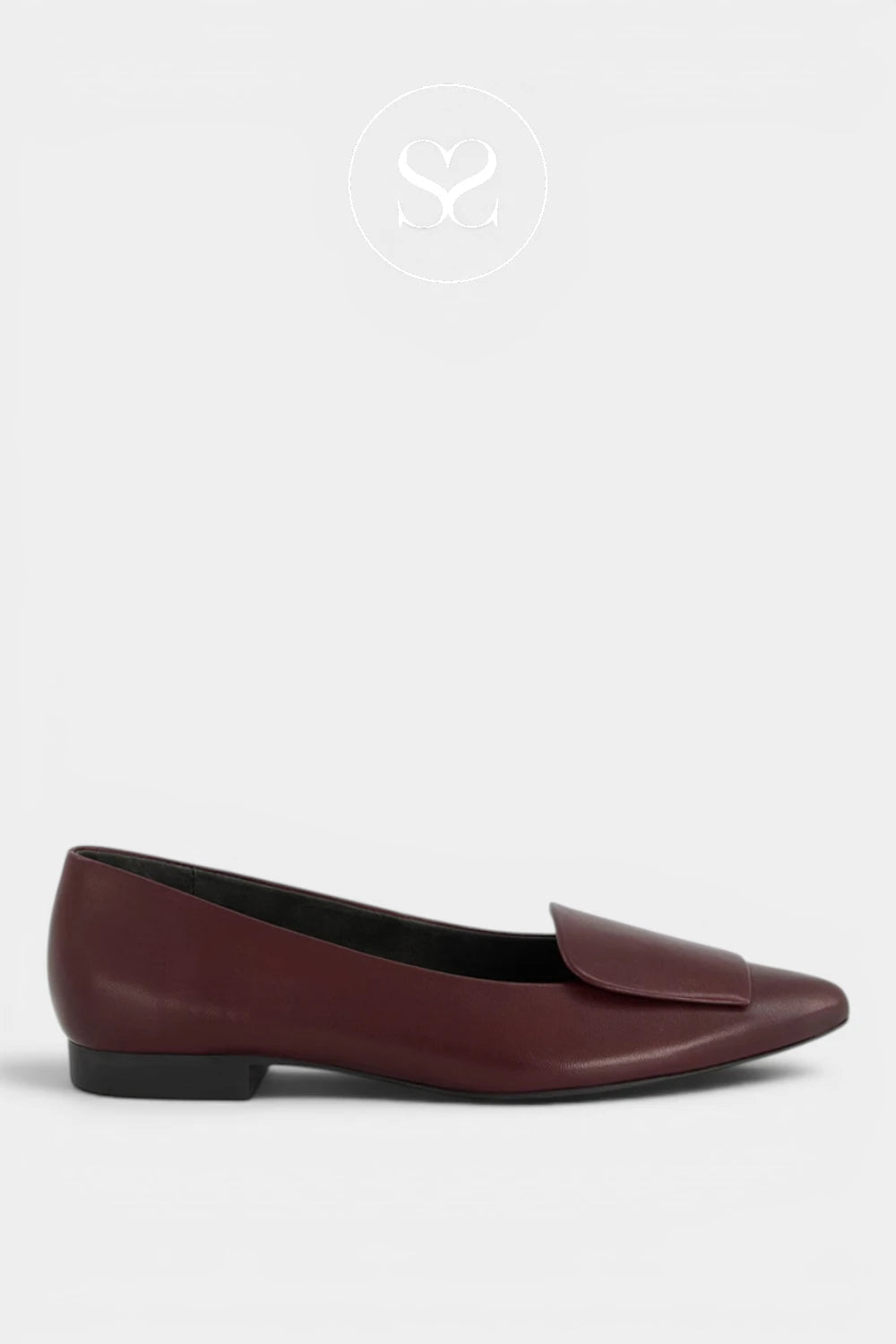 Paul Green Wine Red Leather Pointed Toe Pumps - 3792 Ireland